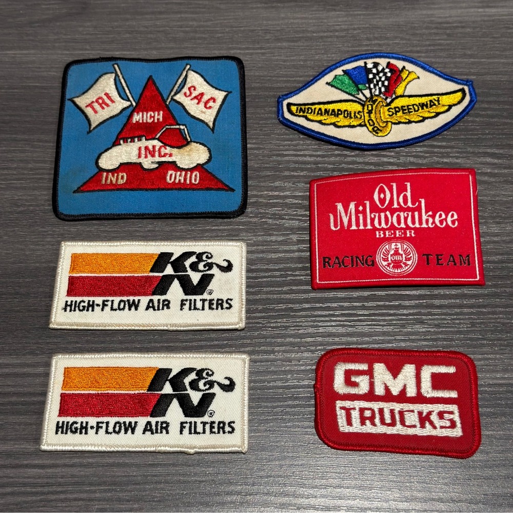 Vintage Racing Patch Lot K&N GMC‎ Old Milwaukee Indianapolis Speedway 6pc Set